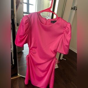 PINK MINI DRESS puffy sleeves